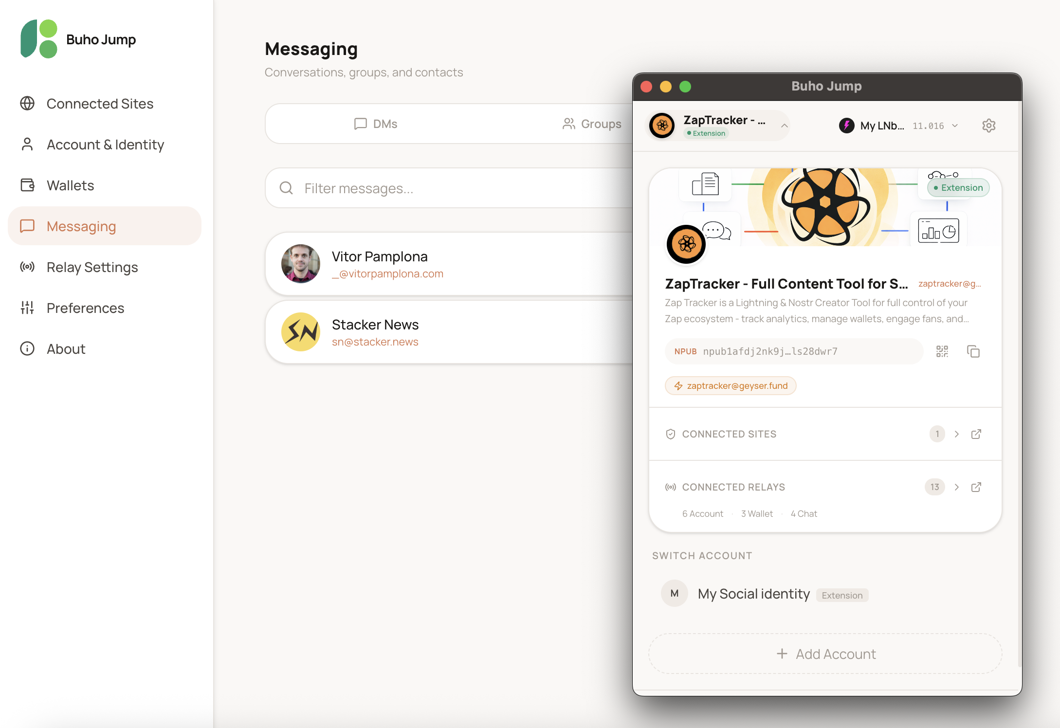 Messaging — extension popup and browser page